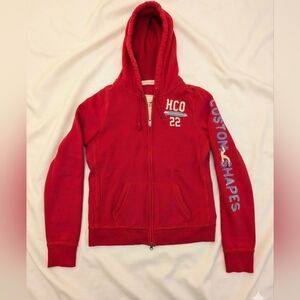 Vintage Hollister Double Zip Hoodie With Sleeve Design